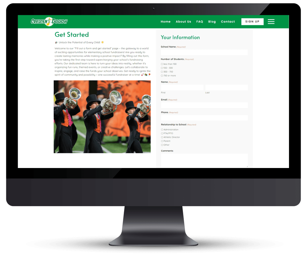 Crescendough Fundraising Screens Get Started